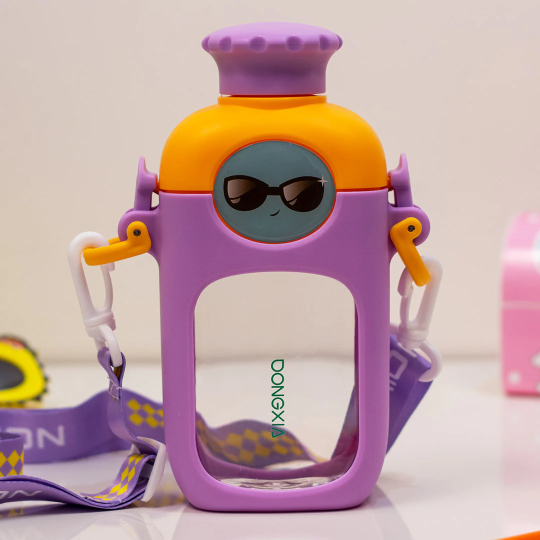 Cute Wink Face Kids Water Bottle - Image 3