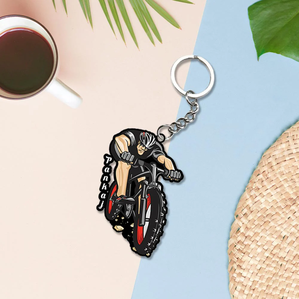 Cycle Keychain With Name: Cycle Keyrings