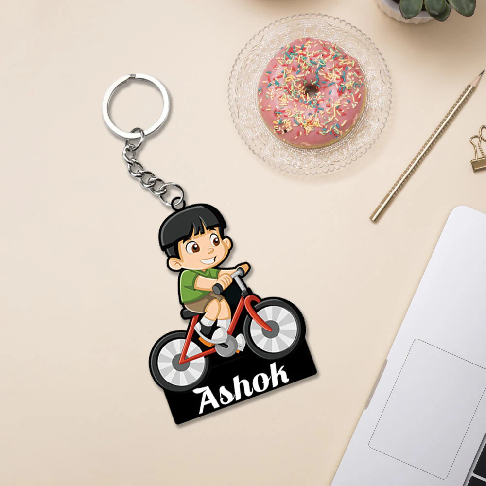 Cycle Keychain With Name: Cycle Keyrings - Image 3