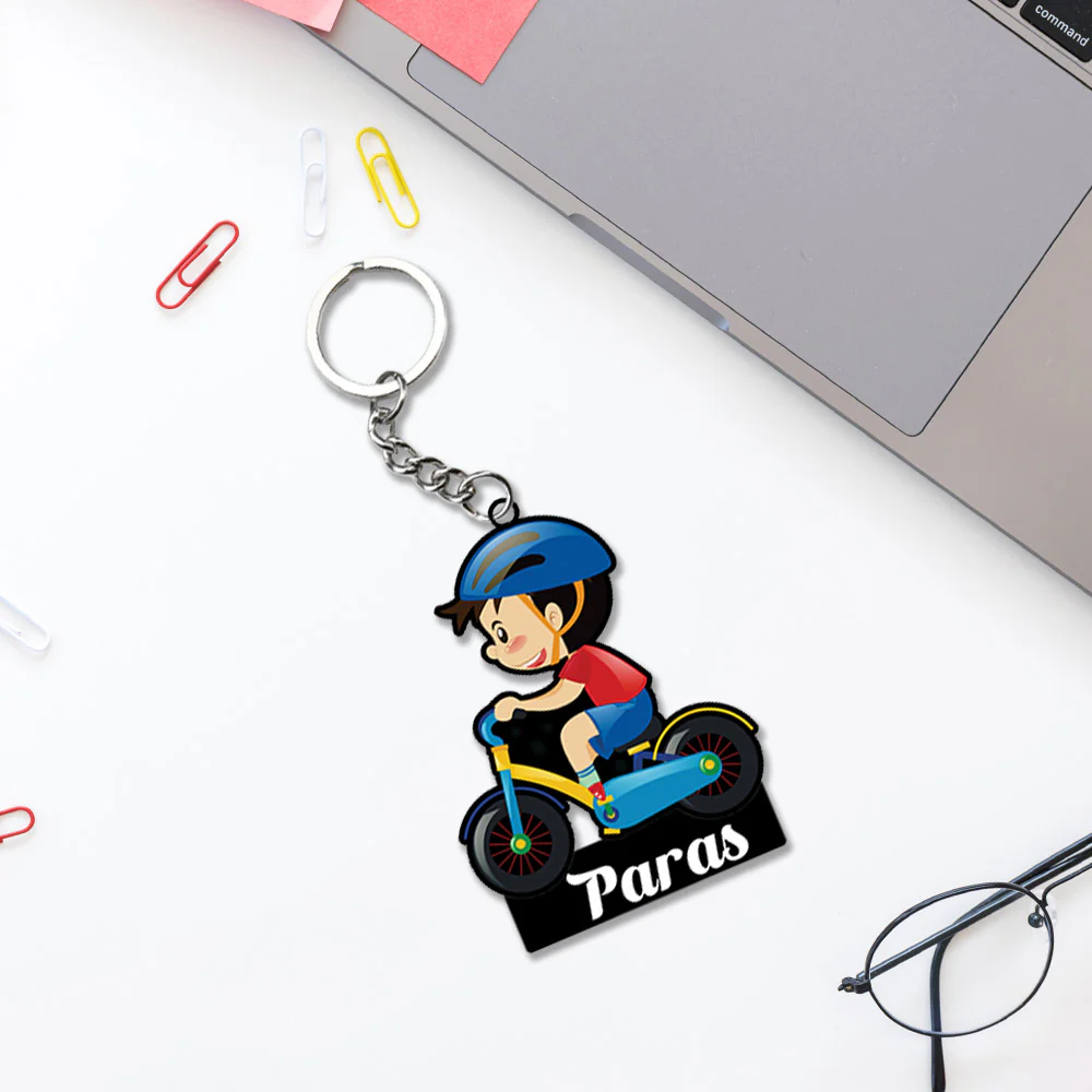 Cycle Keychain With Name: Cycle Keyrings - Image 4
