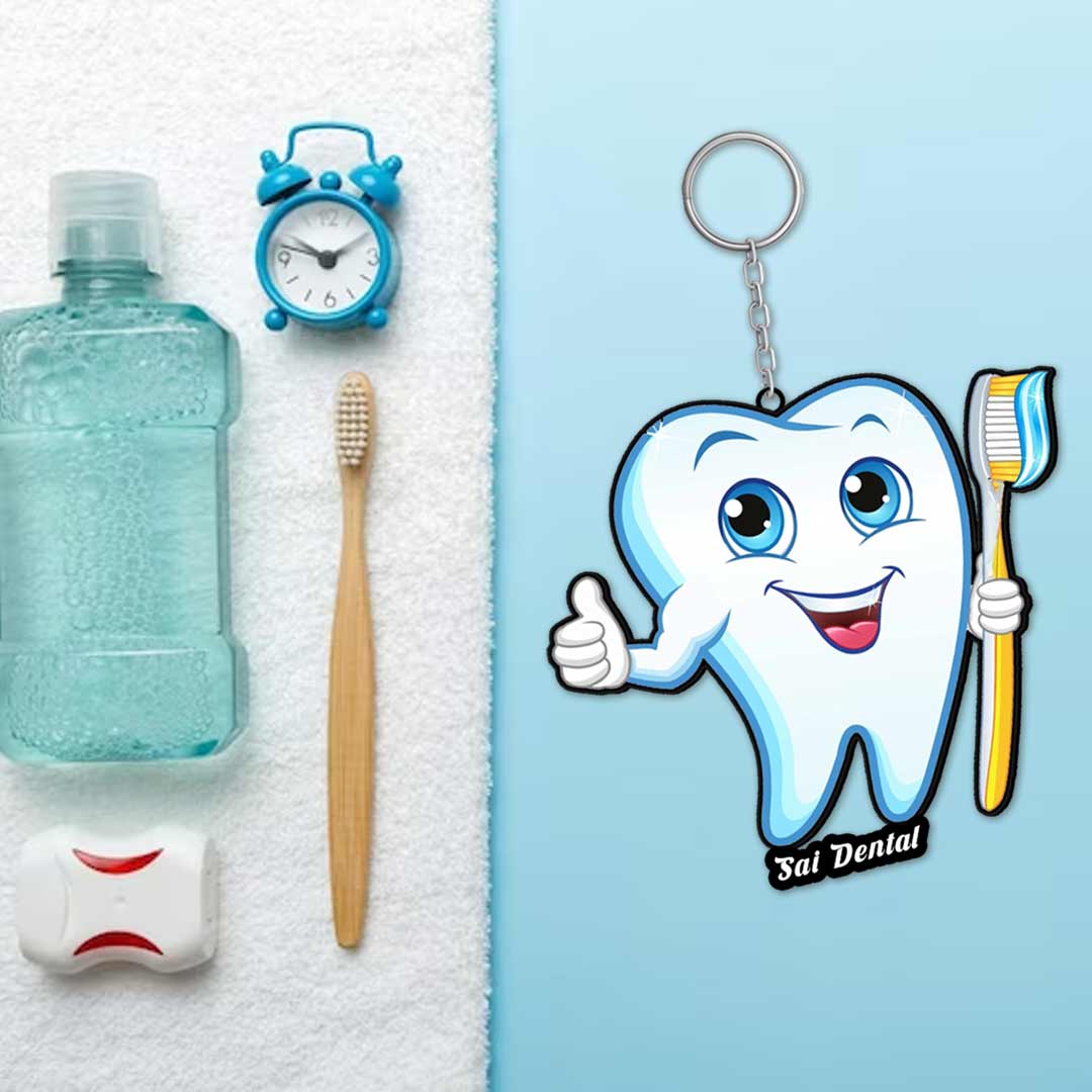 Dentist And Dental Keychain With Name - Image 3
