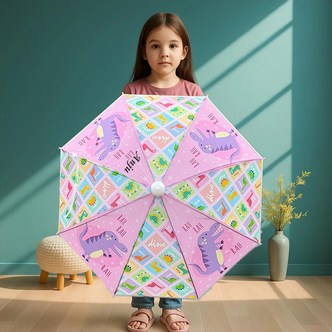 Dino Theme Personalized Kids Umbrella