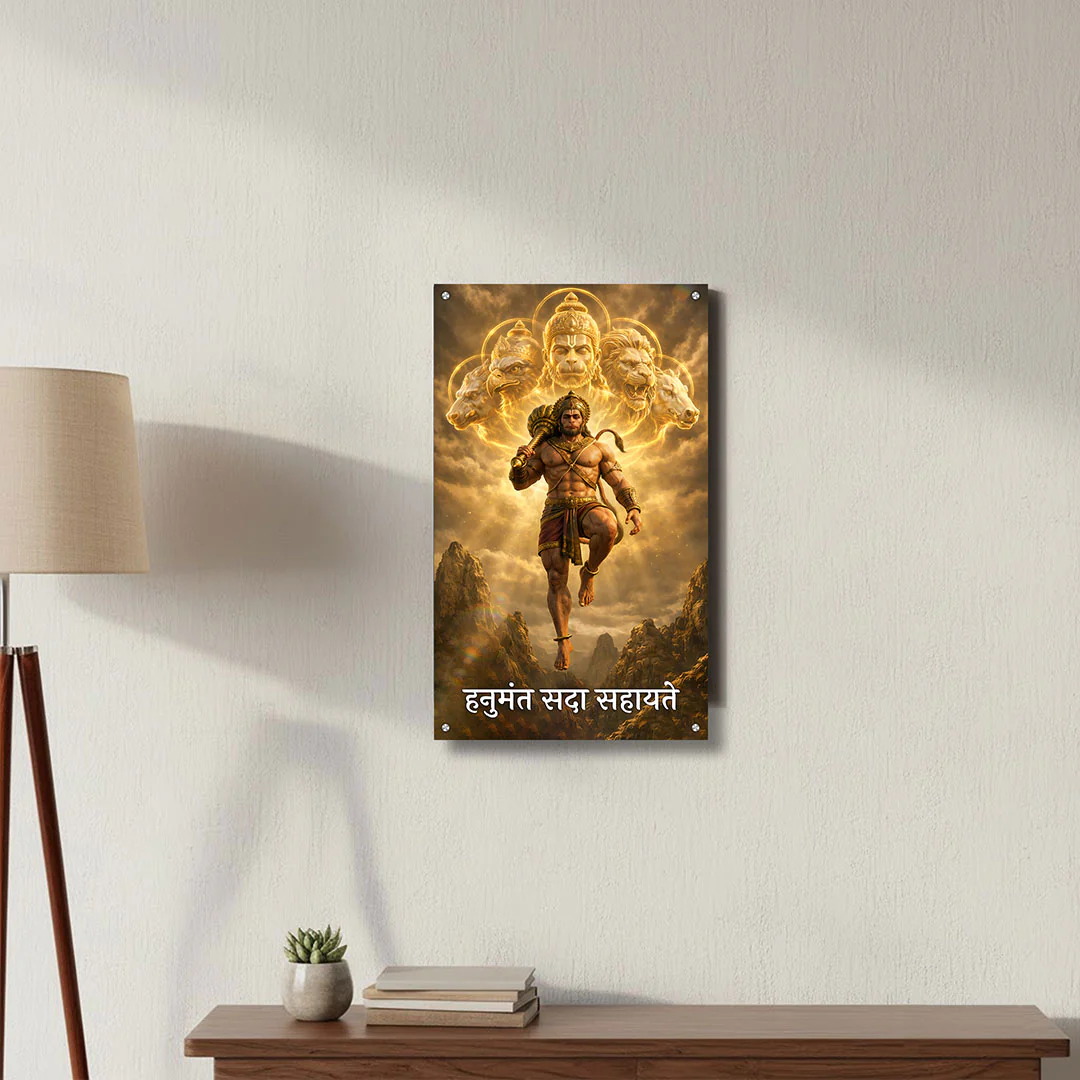 Divine Lord Hanuman Acrylic Wall Frame (9×15”) - Image 3