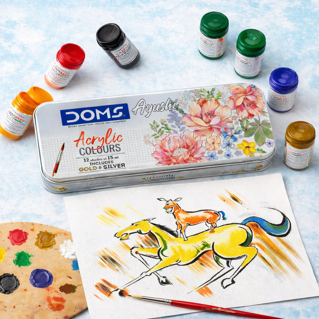 DOMS Acrylic Colours 12 Shades Kit