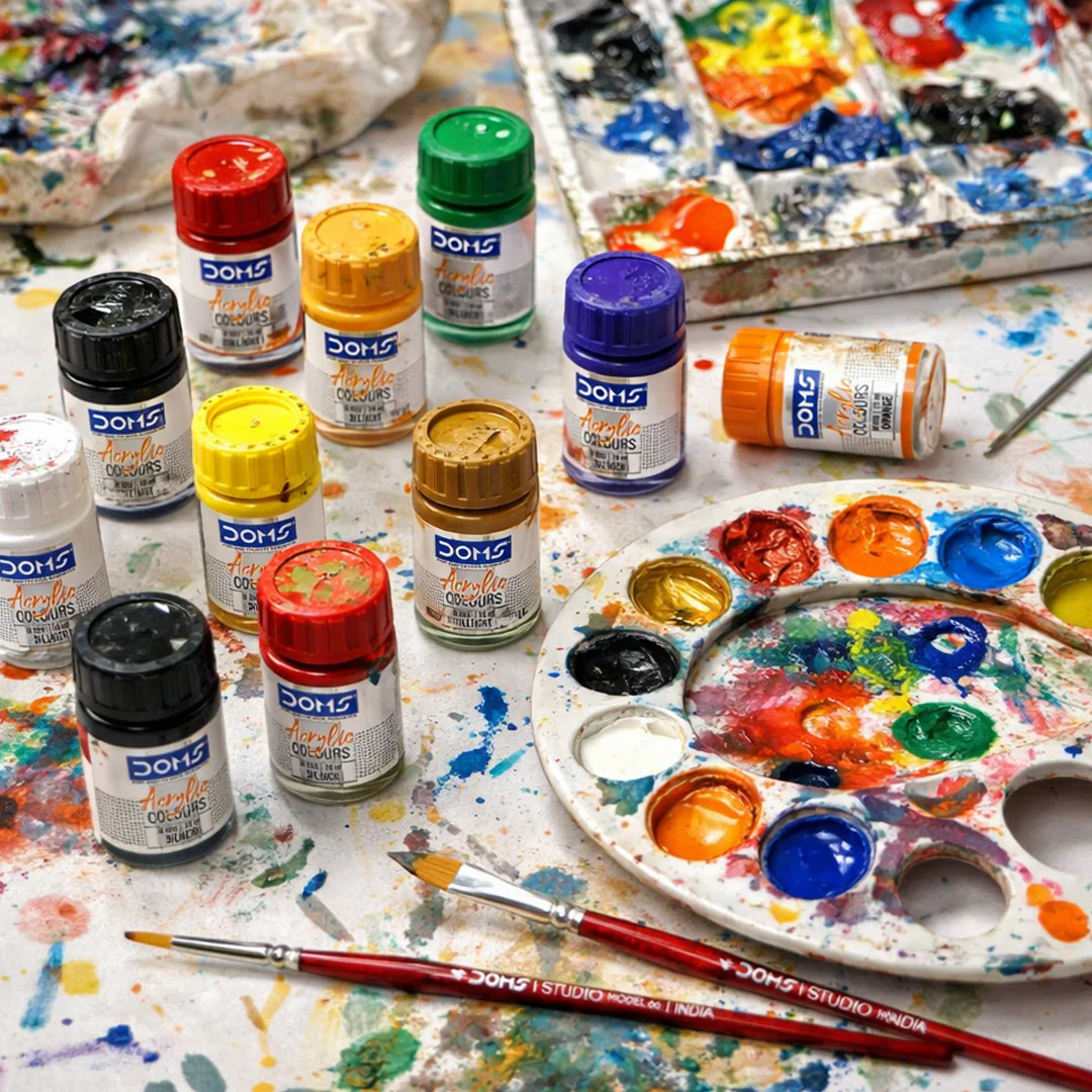 DOMS Acrylic Colours 12 Shades Kit - Image 5