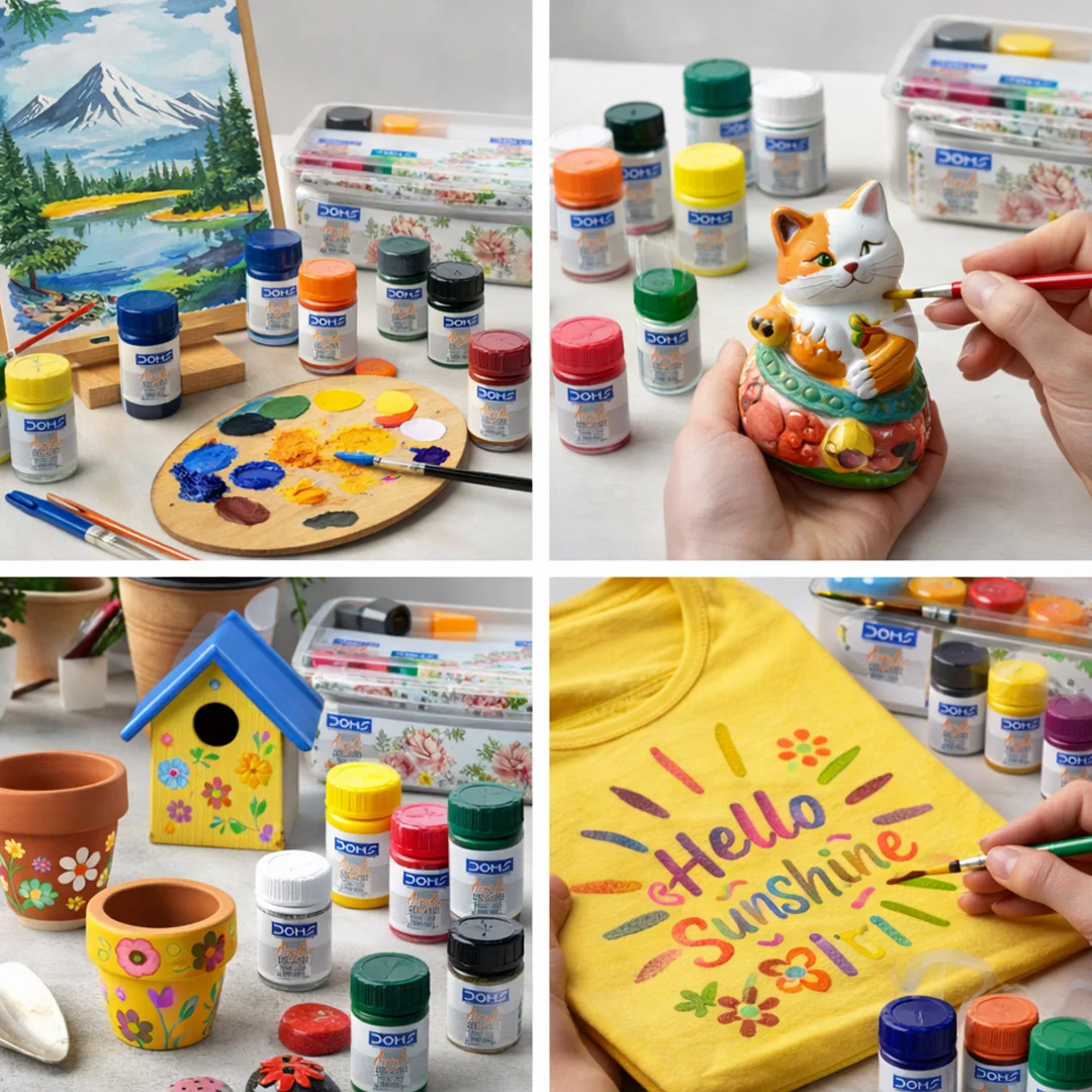 DOMS Acrylic Colours 12 Shades Kit - Image 7