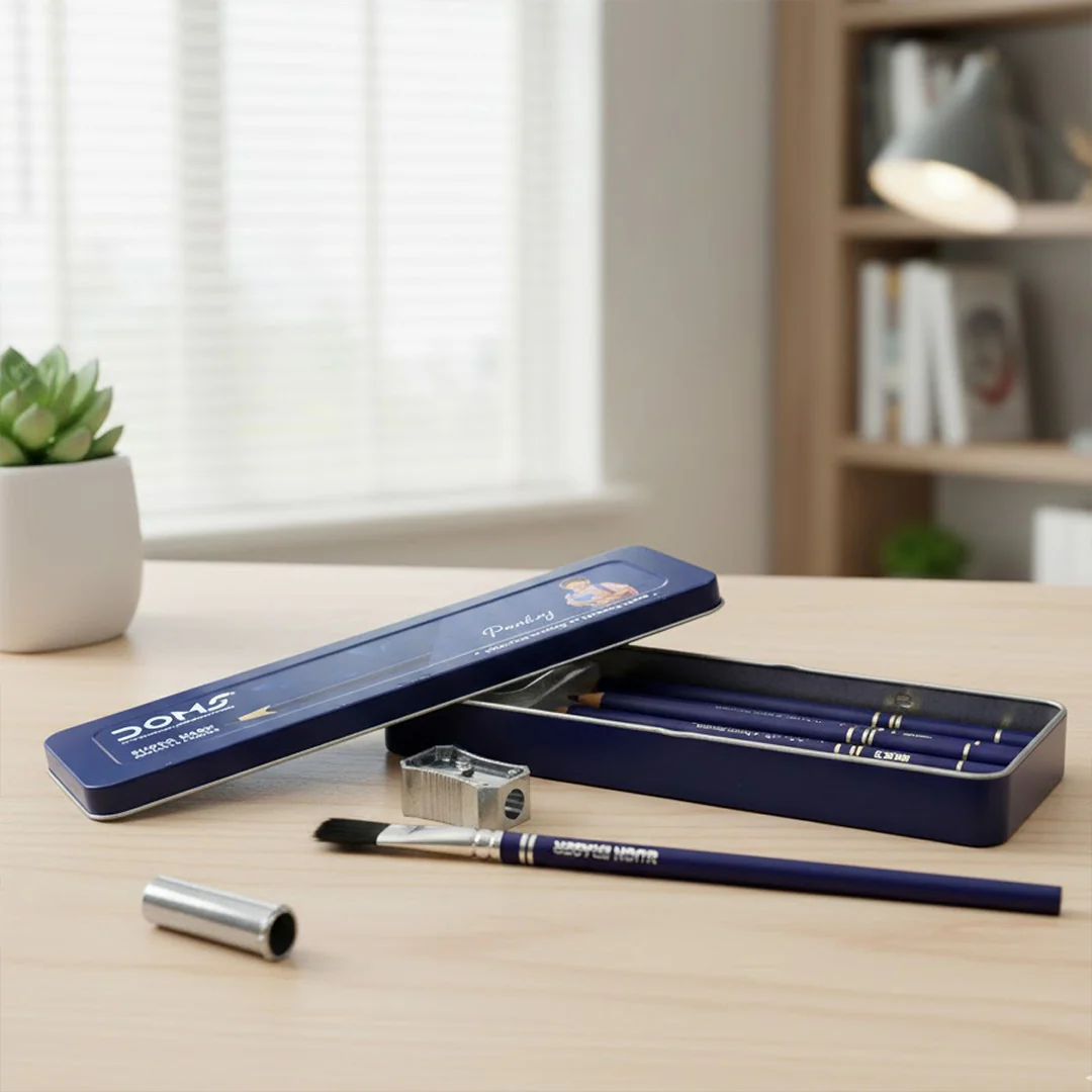 Doms Superio Super Dark HB/2 Graphite Pencil Tin Box - Image 4