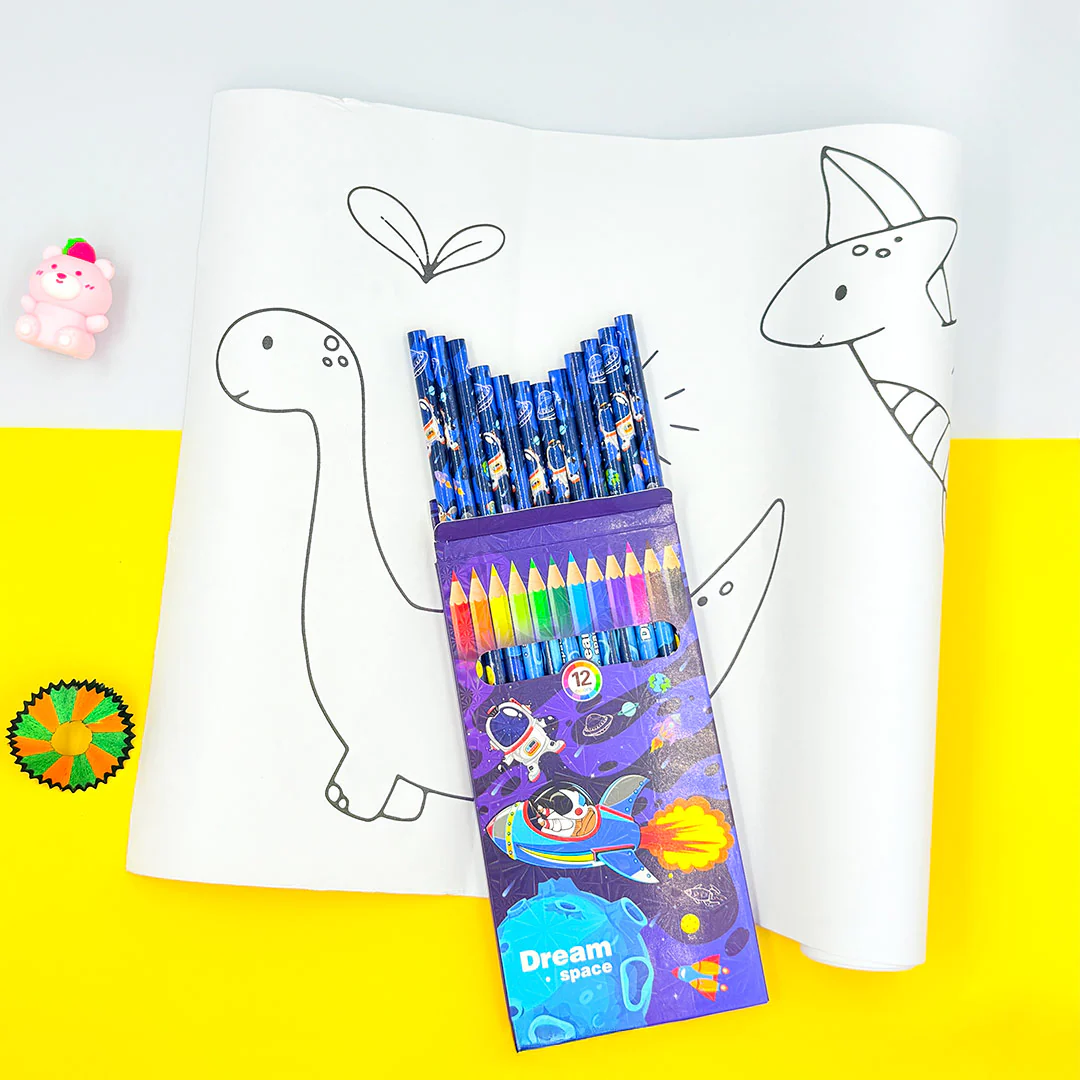 Drawing Paper Graffiti Scroll With Custom 12 Colorful Pencils Set - Image 5