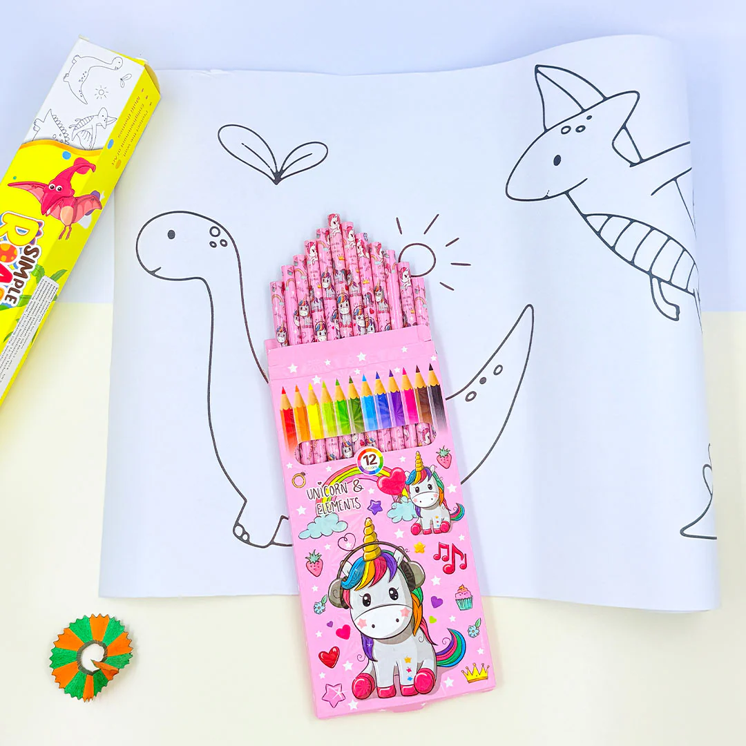 Drawing Paper Graffiti Scroll With Custom 12 Colorful Pencils Set - Image 7