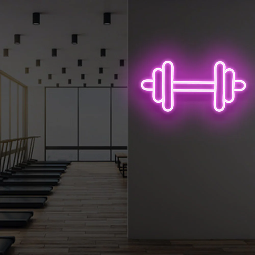 Dumbbell Neon Sign Light-12x30"