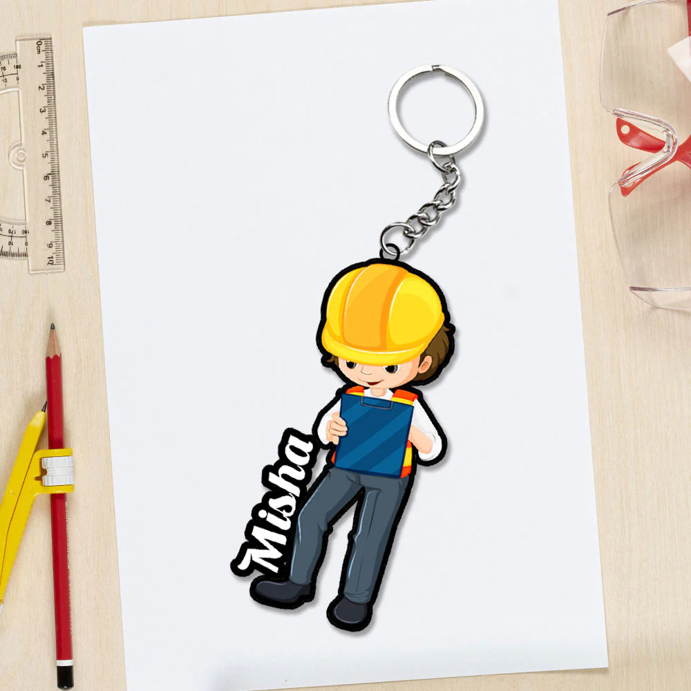 Engineer Keychain For Women With Name - Image 2