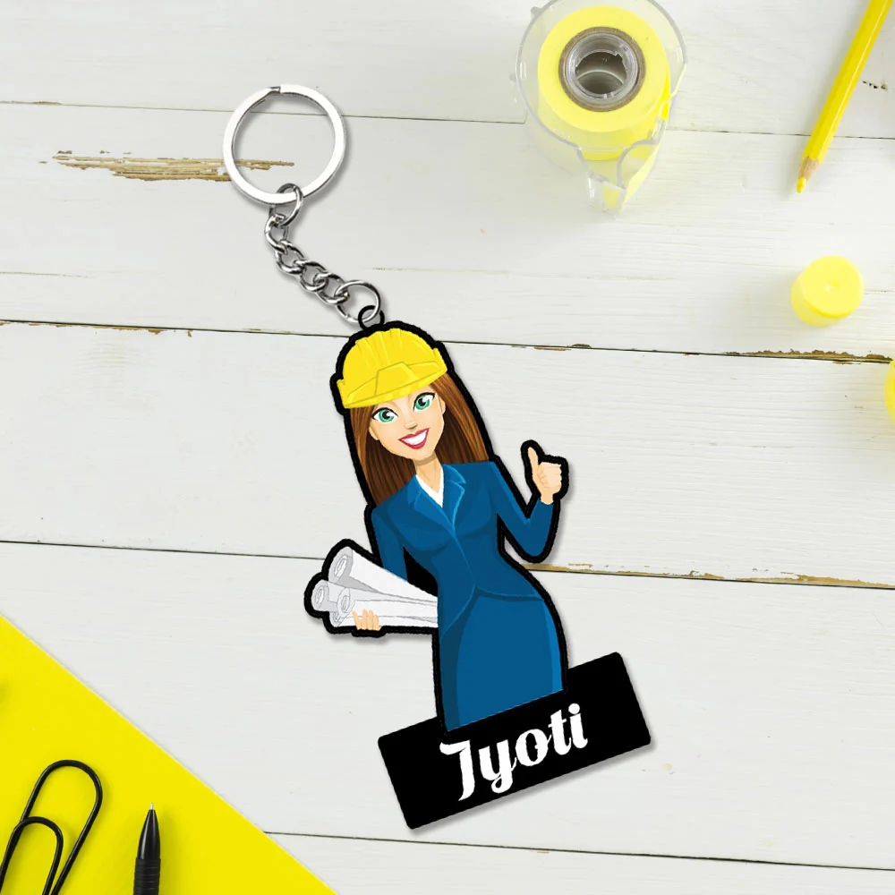 Engineer Keychain For Women With Name - Image 4