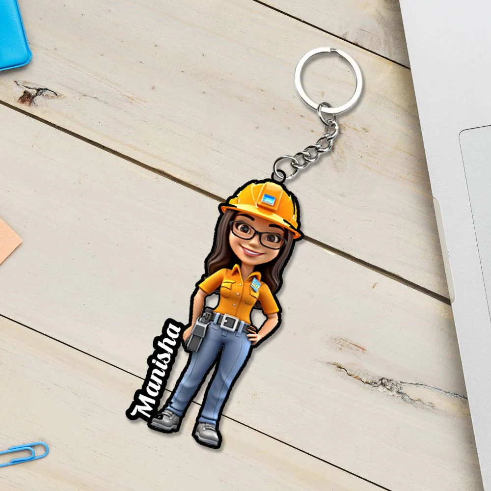Engineer Keychain For Women With Name - Image 5