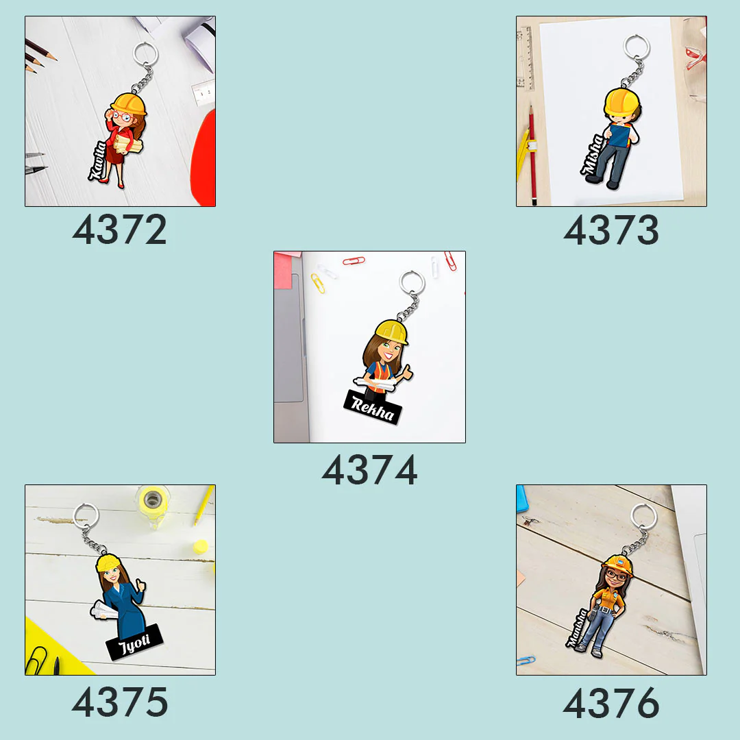 Engineer Keychain For Women With Name - Image 6