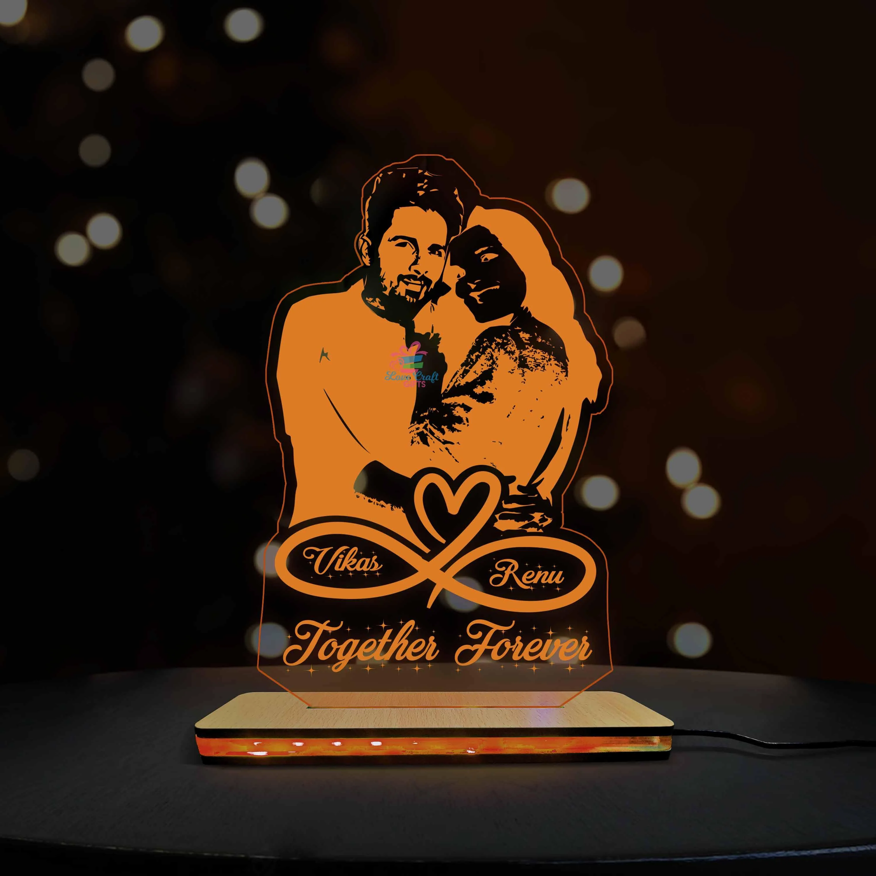 3D Acrylic Multi-Led Table Lamp For True Lovers - Image 3