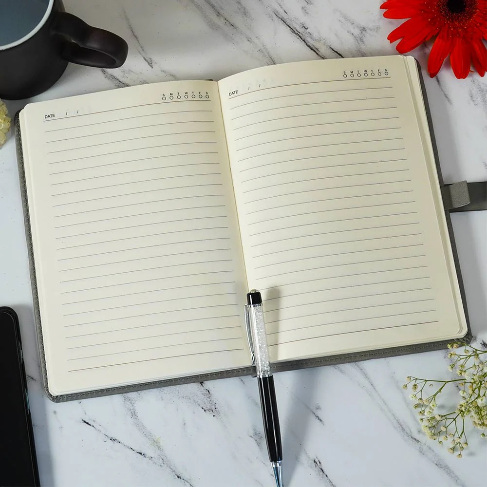 Exclusive Diary With Flip Strap Closure - Gray - Image 2