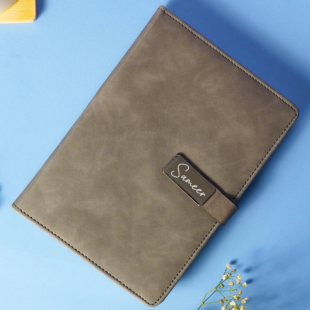 Exclusive Diary With Flip Strap Closure - Gray - Image 4