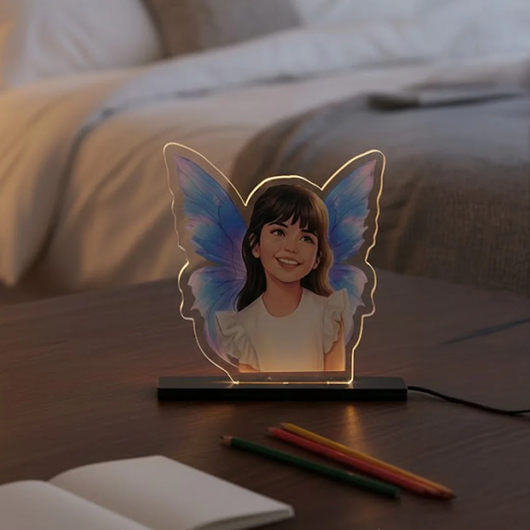 Fairy Glow – Personalized Kids Cartoon Acrylic LED Lamp - Image 3