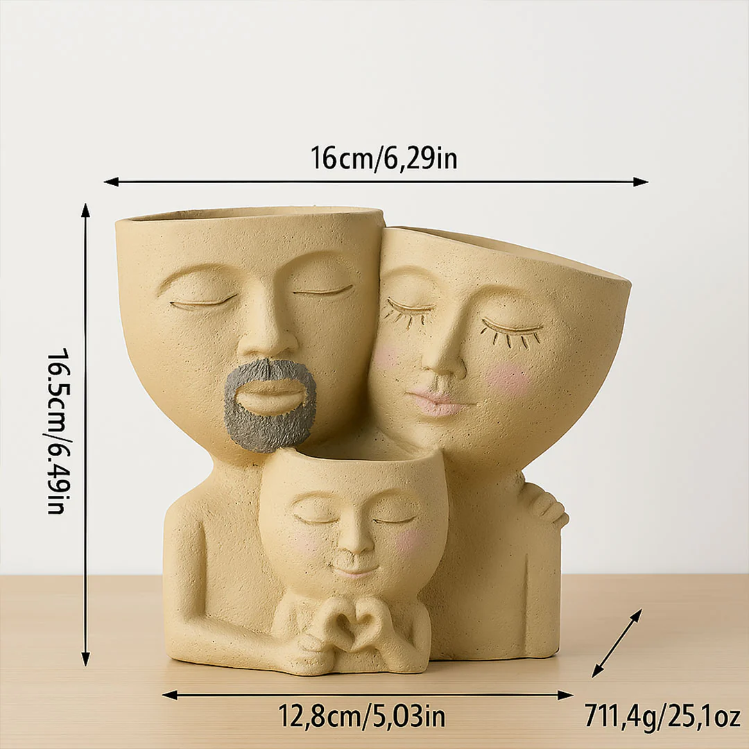 Family Hug Planter – Loving Parents & Child Design - Image 3