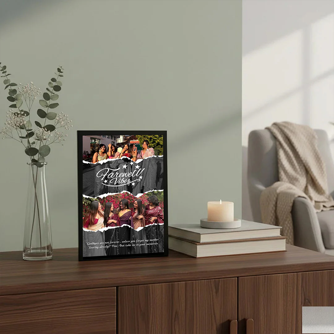 Farewell Vibes Personalized Photo Collage Wall Frame (8×12”)