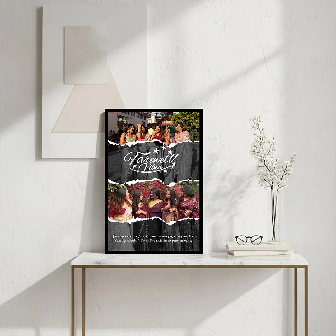 Farewell Vibes Personalized Photo Collage Wall Frame (8×12”) - Image 4