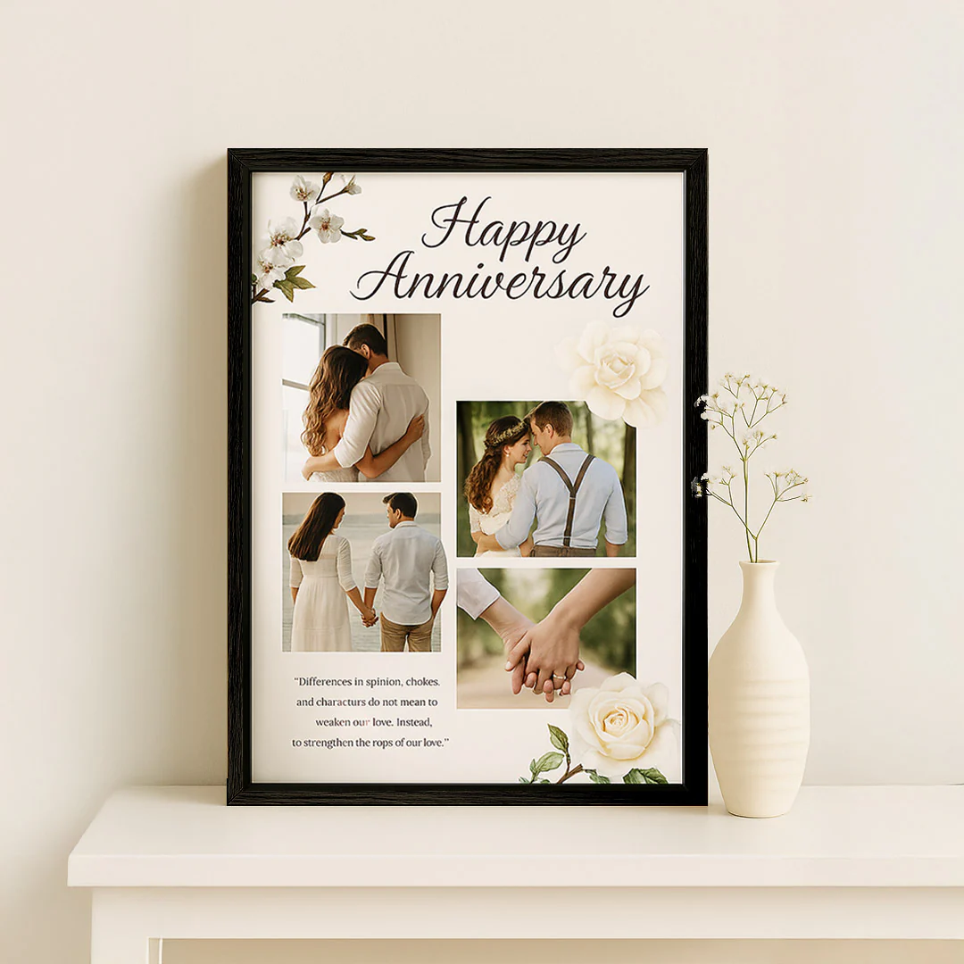 Floral Anniversary Photo Collage Frame - Image 2