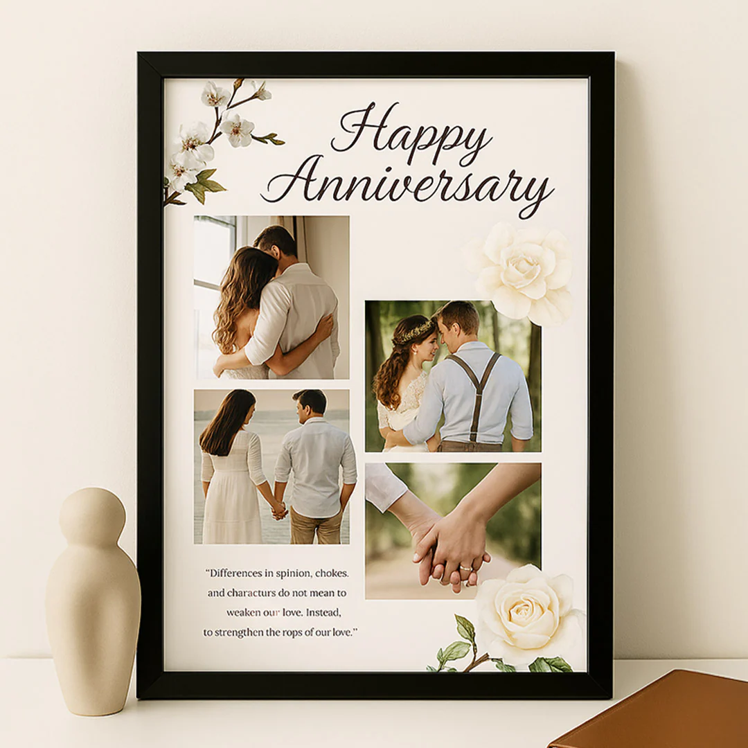 Floral Anniversary Photo Collage Frame - Image 3