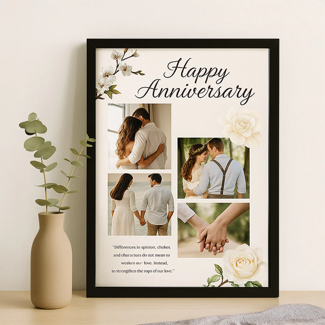 Floral Anniversary Photo Collage Frame - Image 4