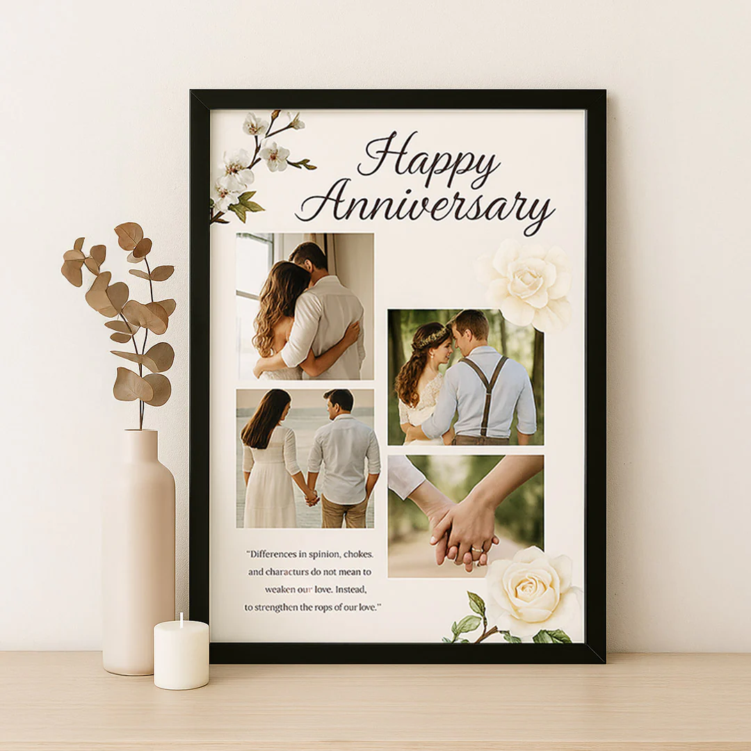 Floral Anniversary Photo Collage Frame - Image 5
