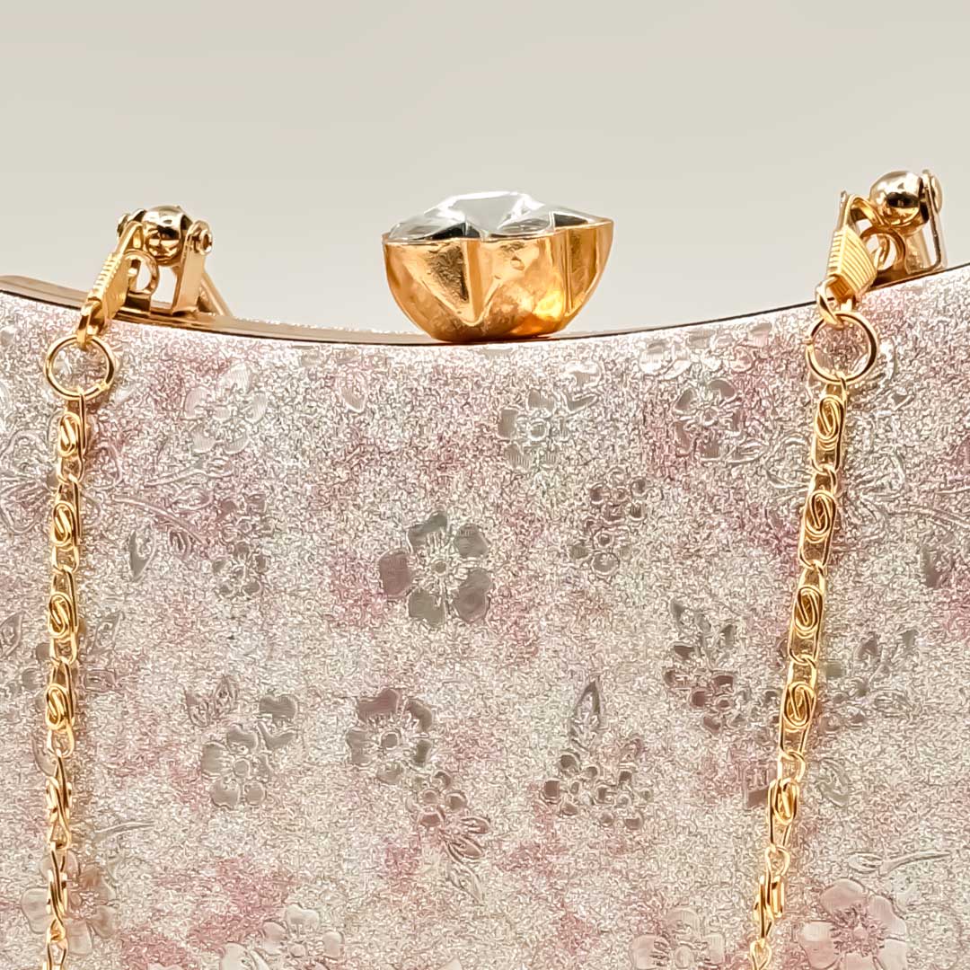 Floral Party Clutch with Crystal Knob - Image 4