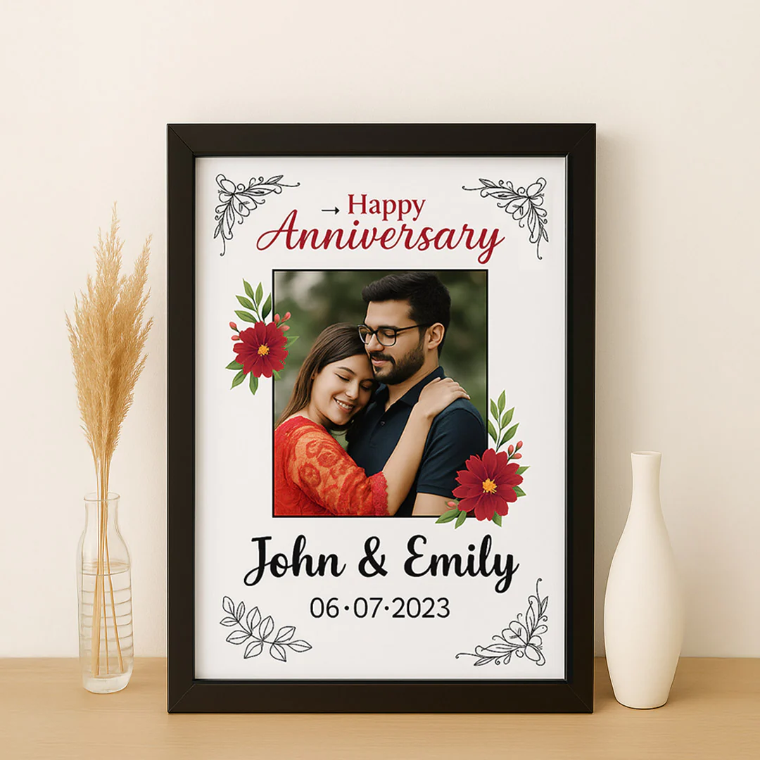 Floral Personalized Anniversary Frame - Image 4
