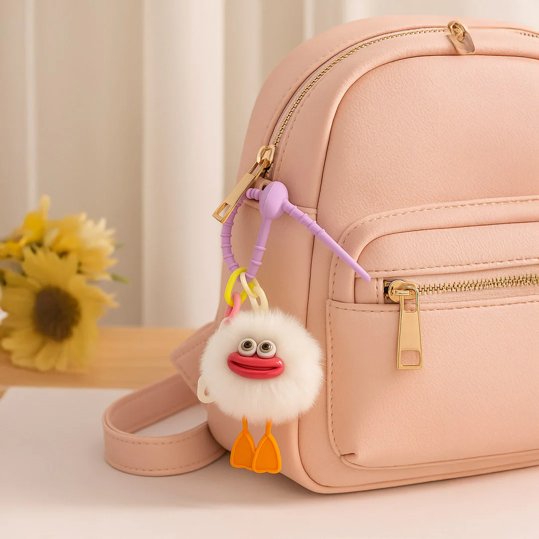 Fluffy Duck Bag Charm - Image 3