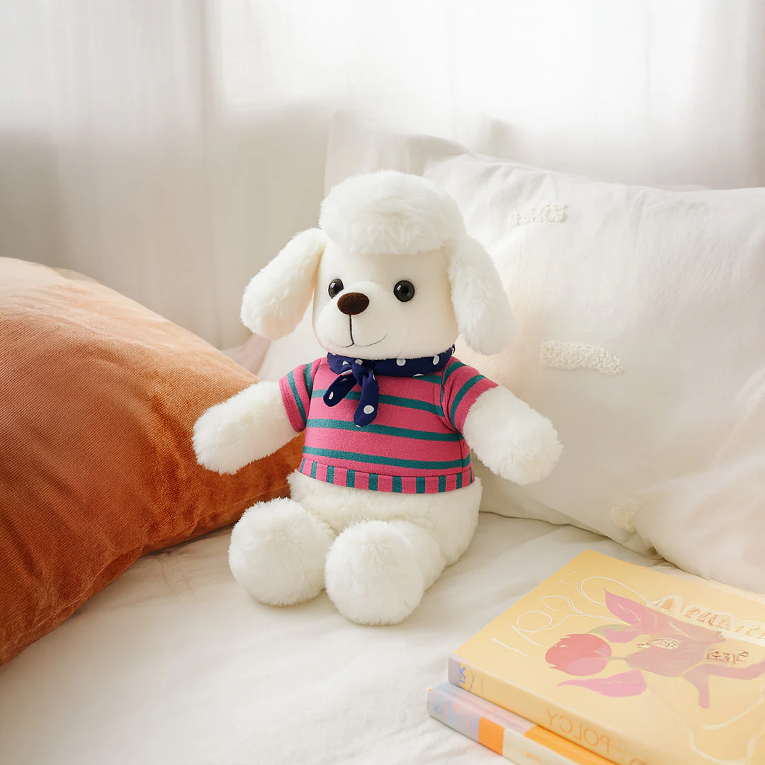 Fluffy Puppy Plush Toy with Shirt & Scarf
