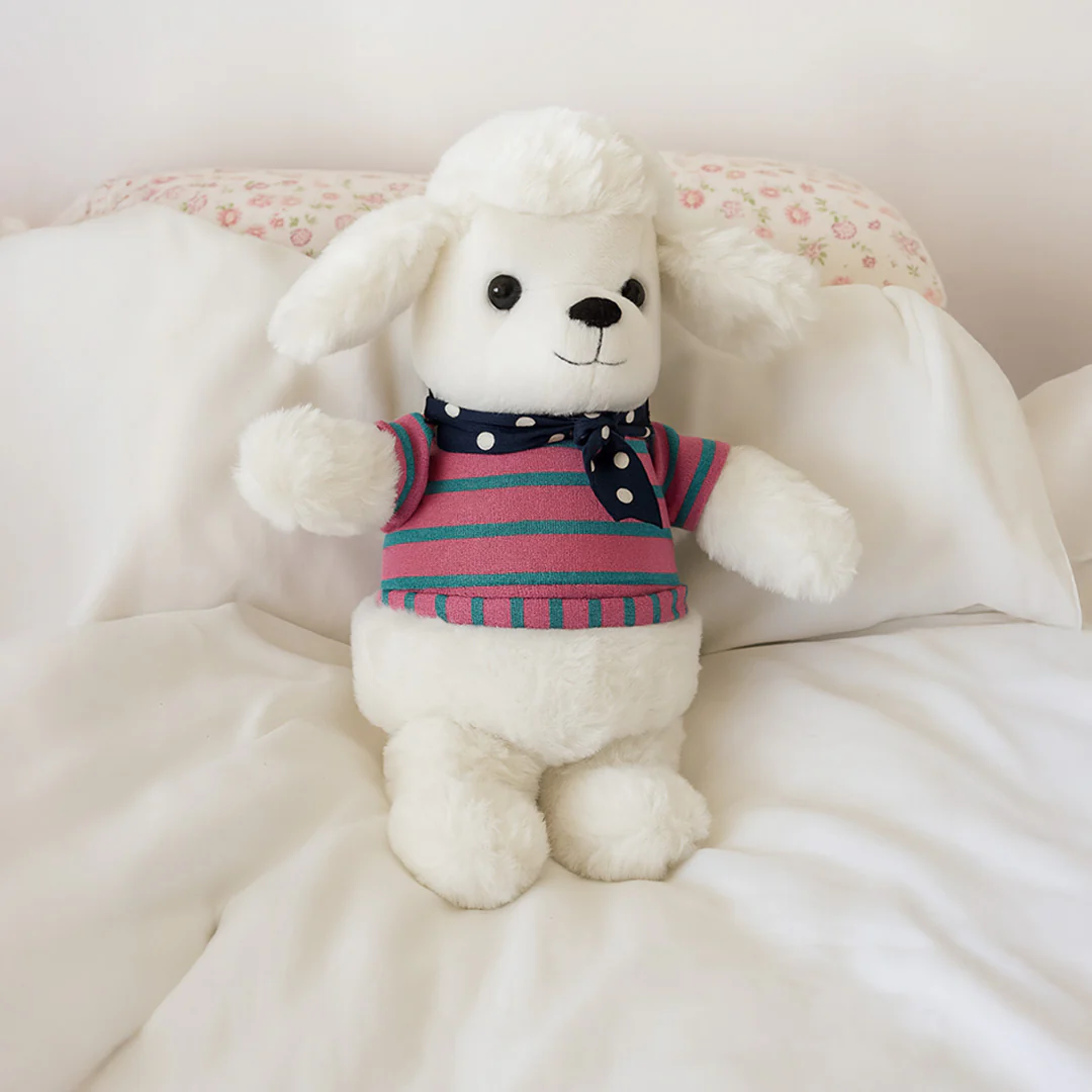 Fluffy Puppy Plush Toy with Shirt & Scarf - Image 4
