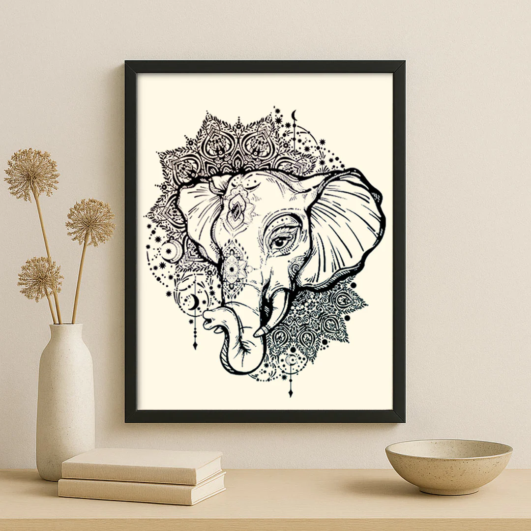 Ganesh Mandala Inspired Elephant Wall Frame - Image 2