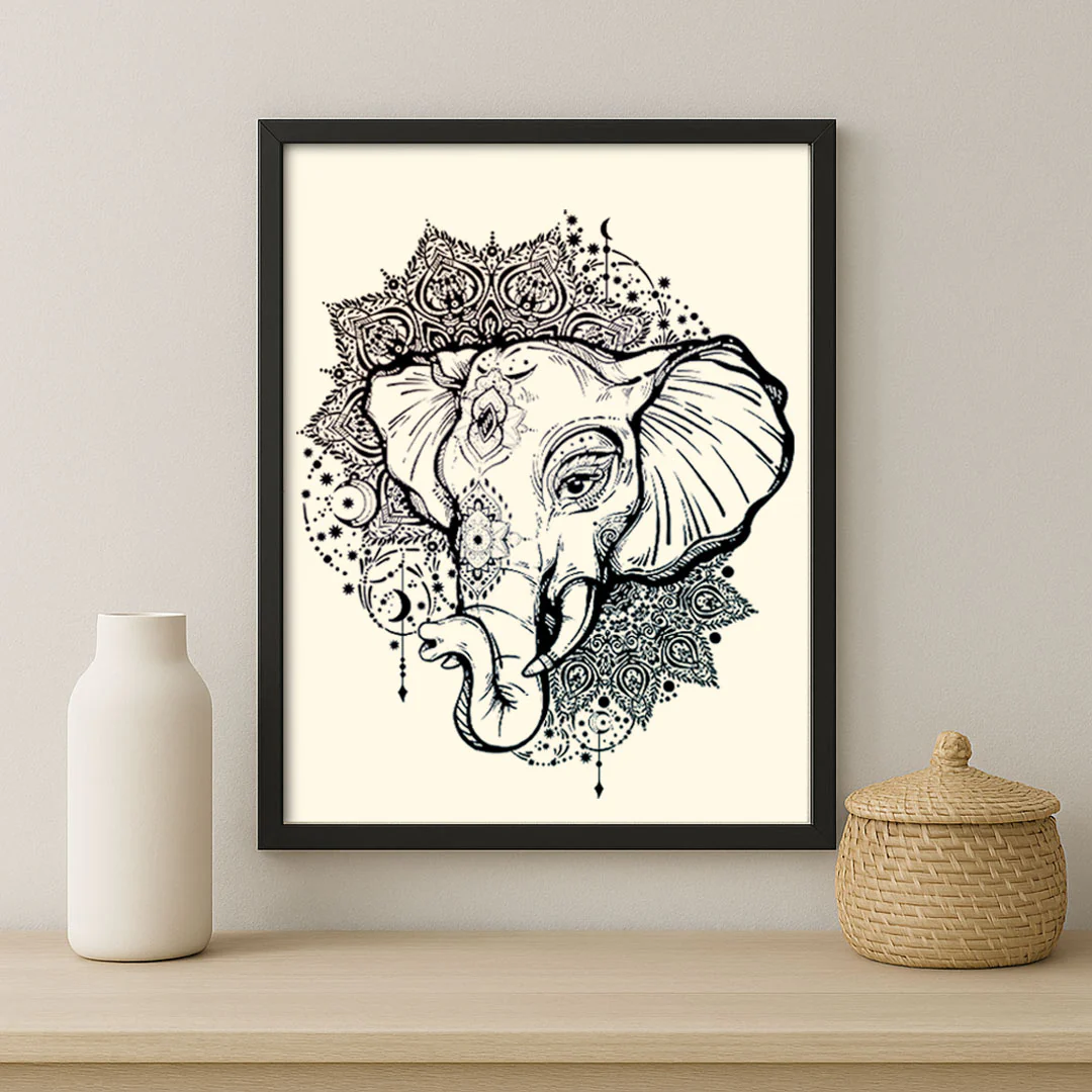 Ganesh Mandala Inspired Elephant Wall Frame - Image 3