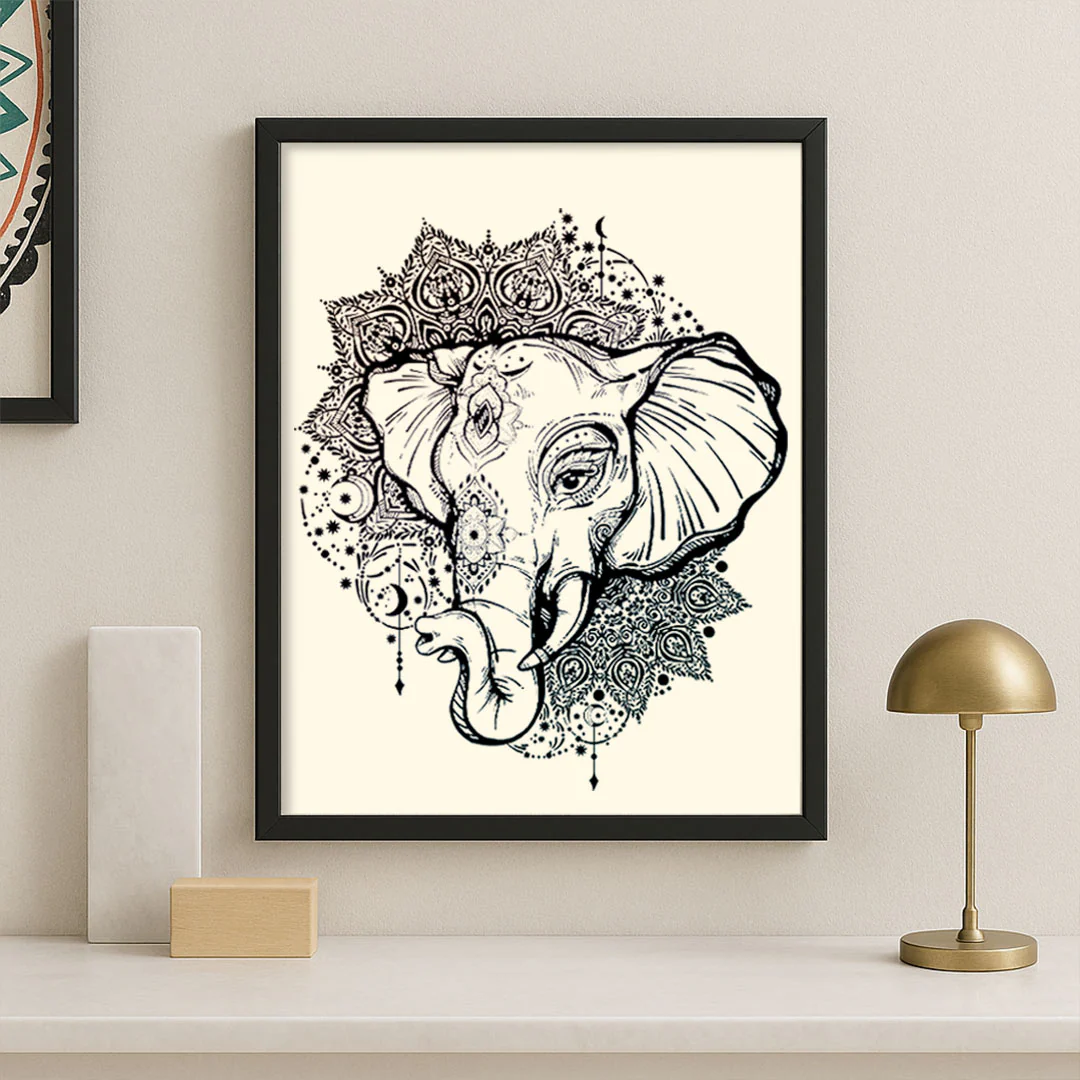 Ganesh Mandala Inspired Elephant Wall Frame - Image 4