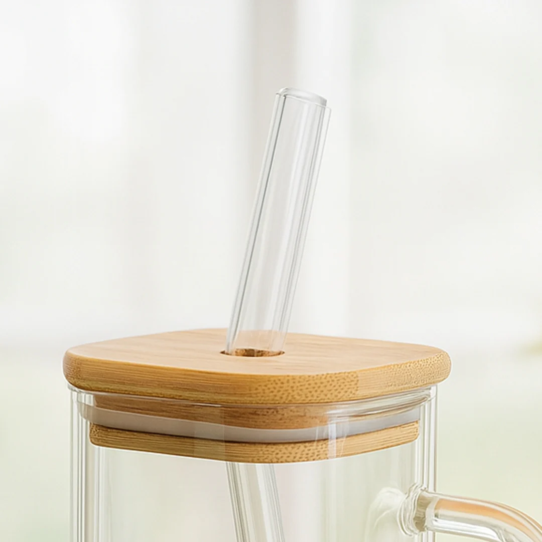 Glass Sipper Bottle with Straw - Image 3