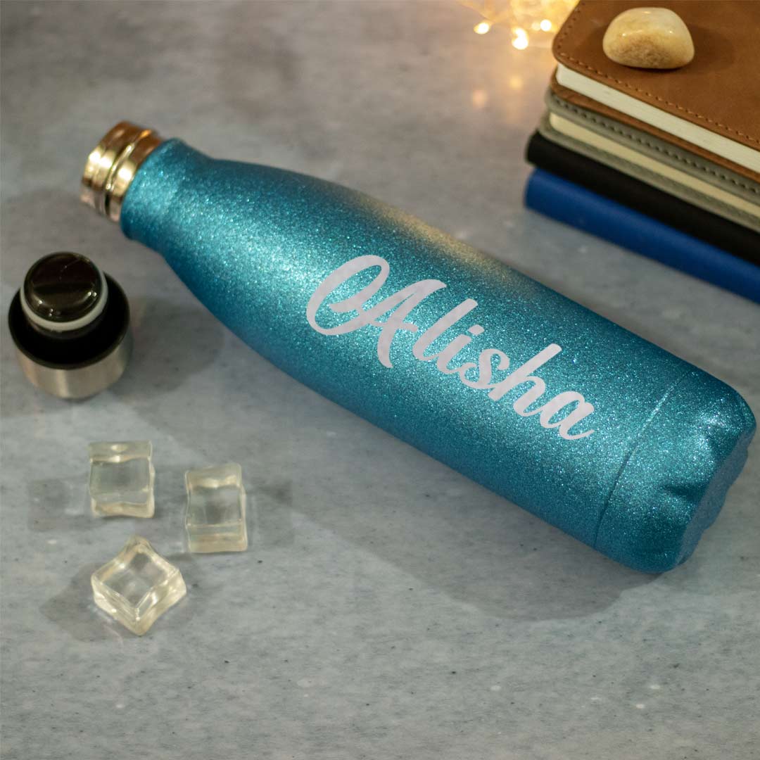 Glitter Finish Personalized Stainless Steel Water Bottle(500 ml) - Image 3