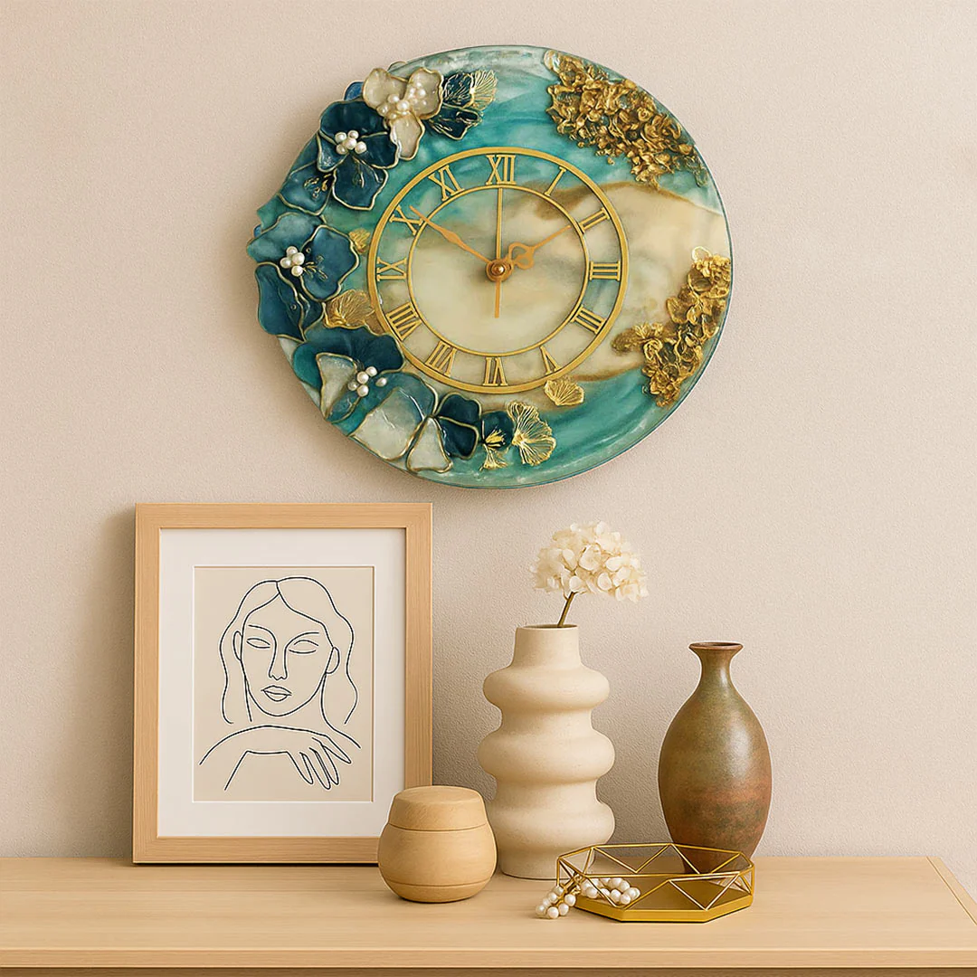 Handcrafted Luxury Resin Wall Clock - Image 3