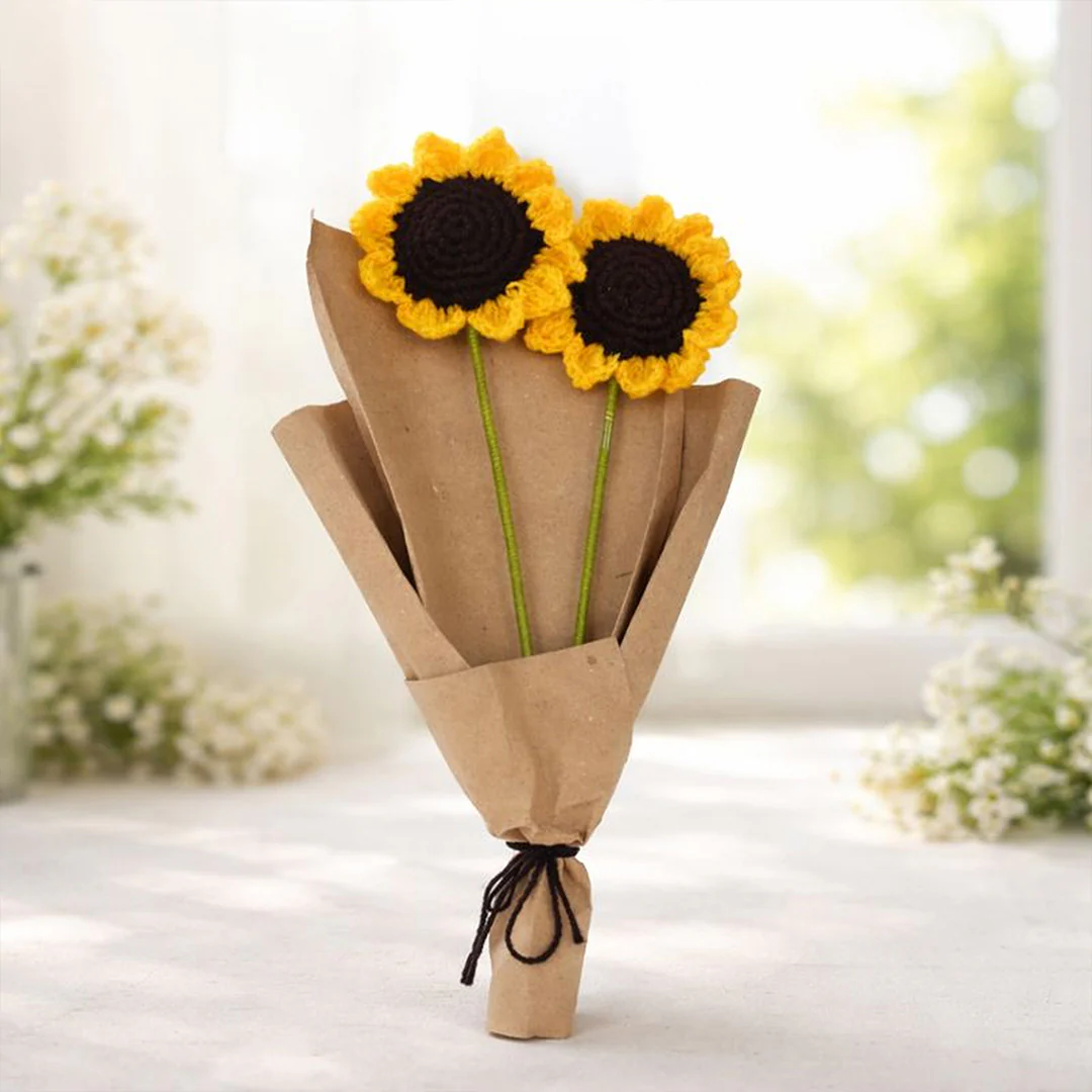 Handmade Sunflower Crochet Bouquet – Forever Flower Gift - Image 5