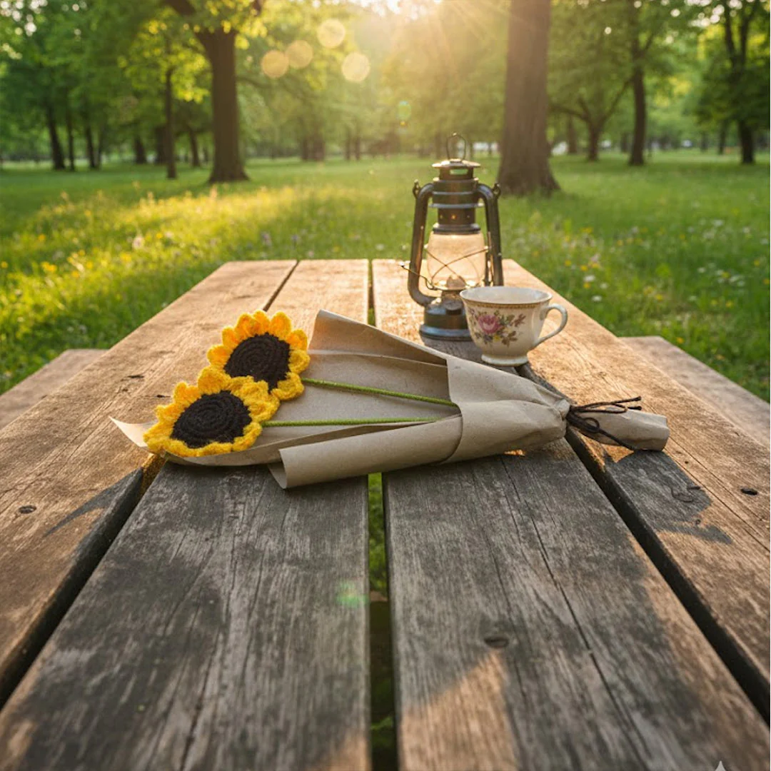 Handmade Sunflower Crochet Bouquet – Forever Flower Gift - Image 6