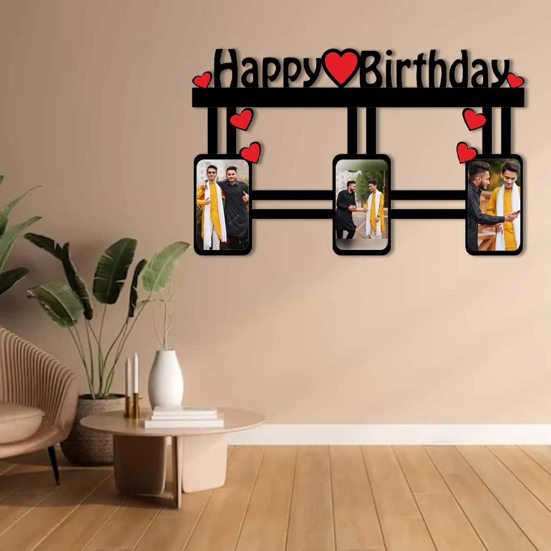 Happy Birthday Frame - Best Frame With Pen & Keychain - 8 x12 Inch - Image 2