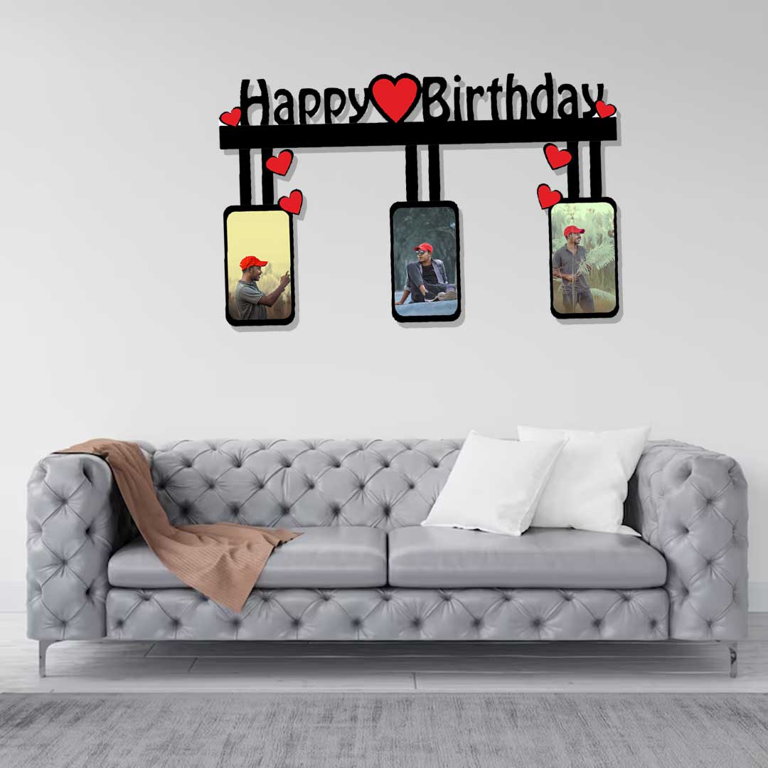 Happy Birthday Frame With Keychain & Pen - Birthday Gift Ideas -8x12 Inch - Image 2