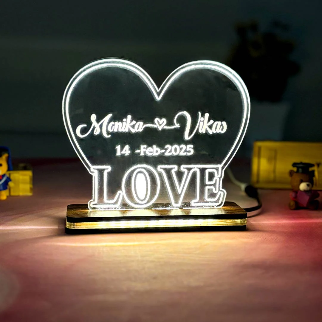 Heart-Shaped Acrylic Frame with Custom Name - Image 4