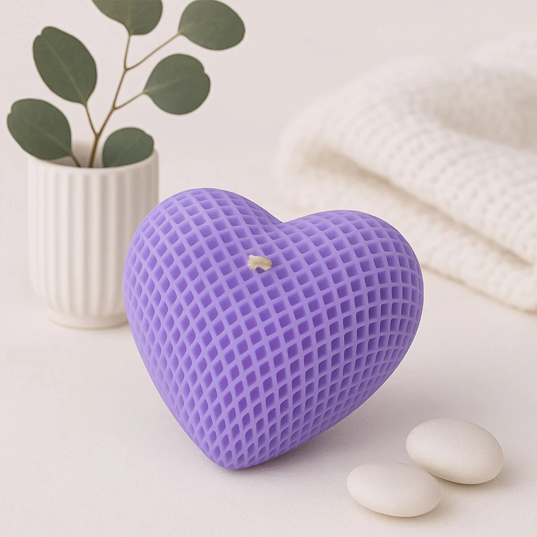 Heart Textured Soy Wax Candle - Image 2