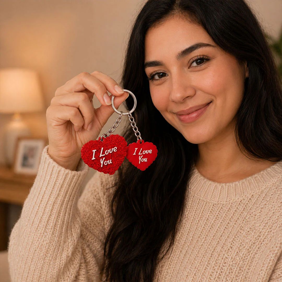 I Love You Heart Couple Keychain Set | Couples & Valentine’s Day - Image 4