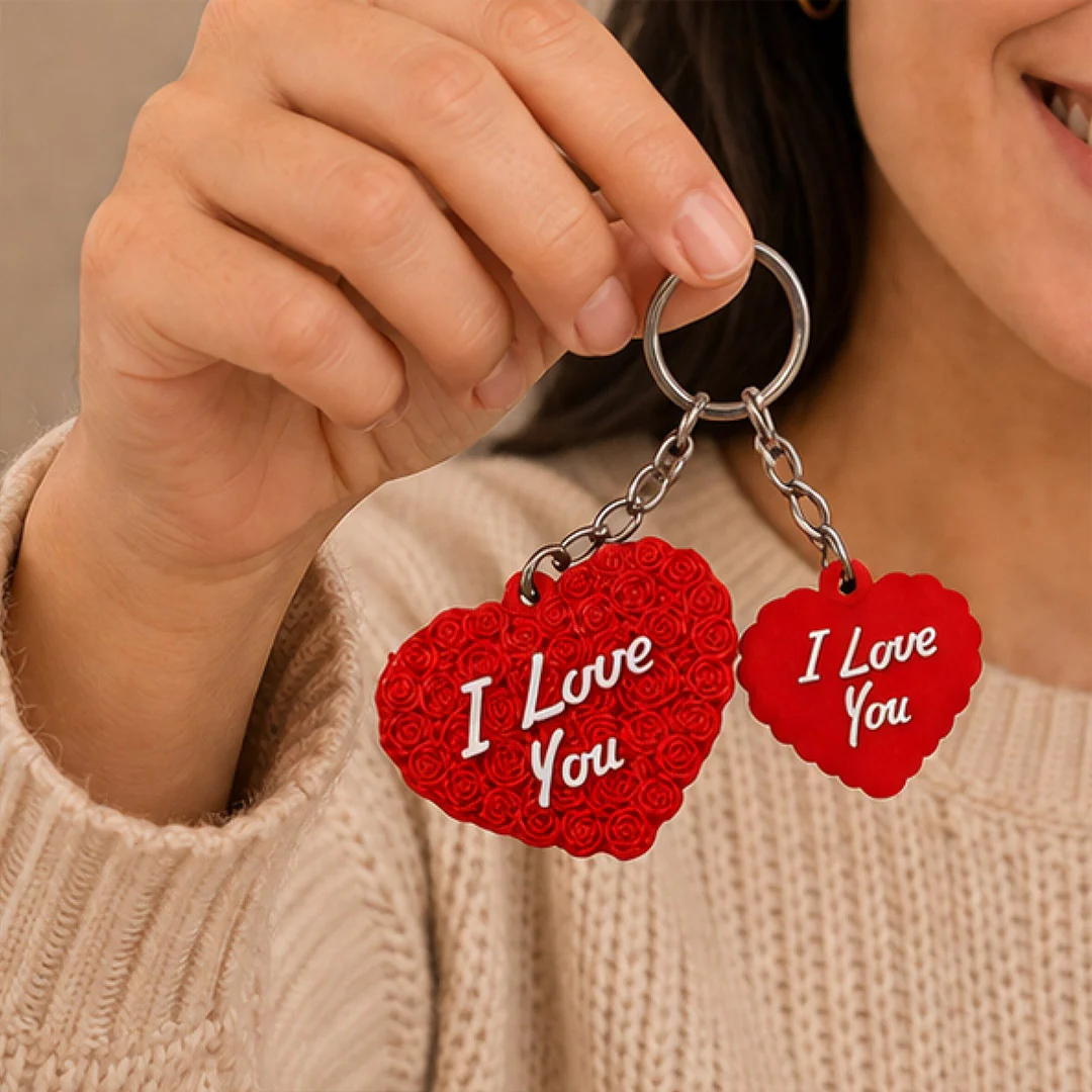 I Love You Heart Couple Keychain Set | Couples & Valentine’s Day - Image 5