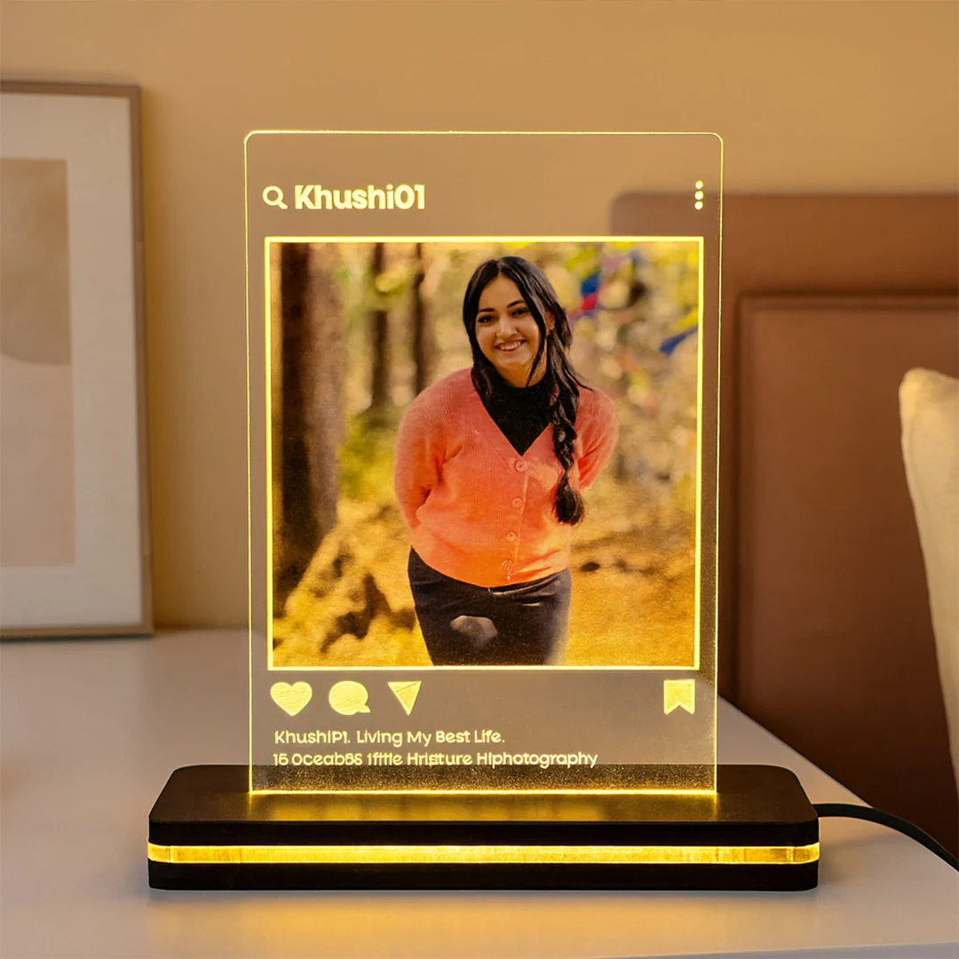 Instagram Profile Acrylic Photo Lamp