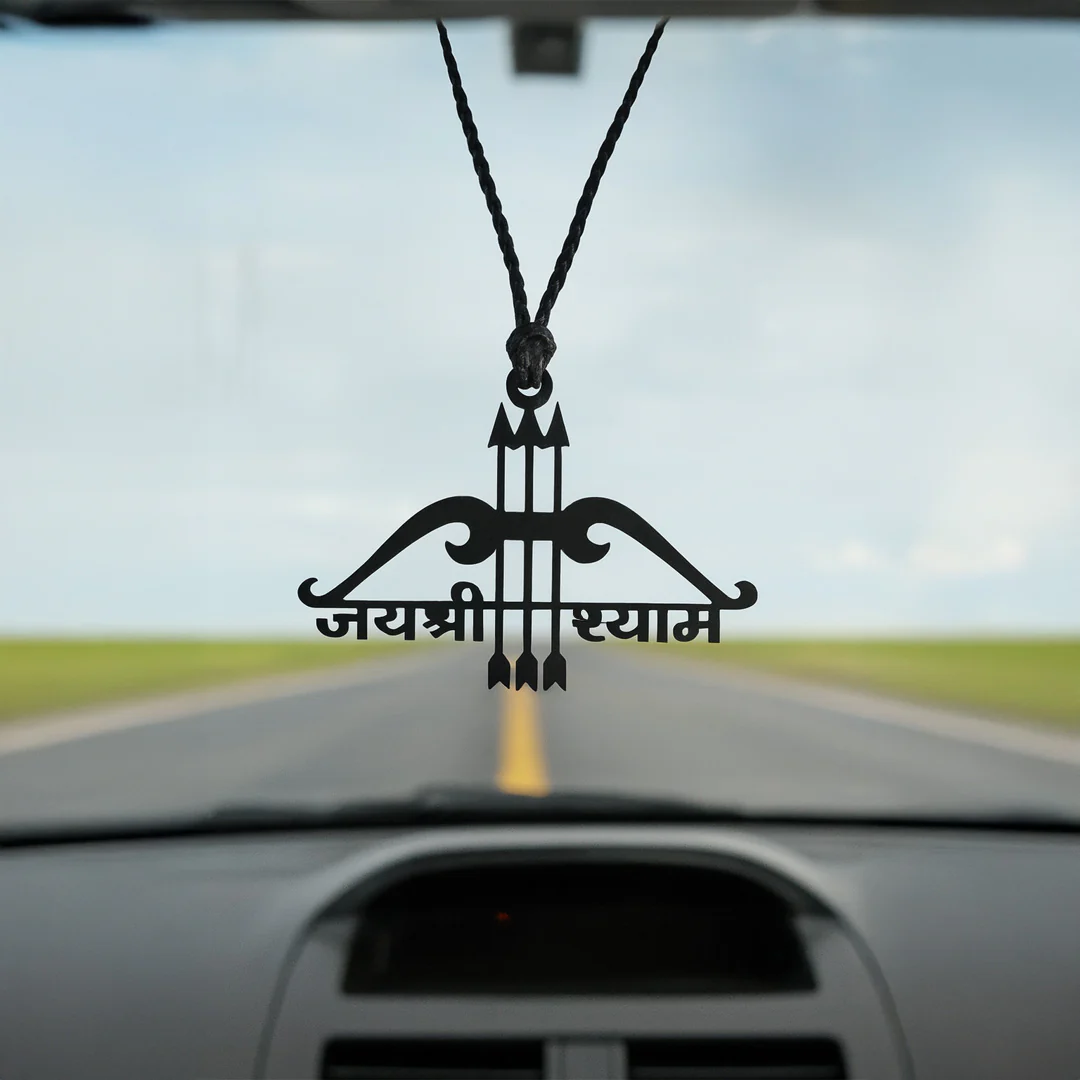 Jai Shree Shyam Teen Baan Car Hanger | 3×2" - Image 4